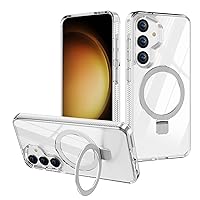 ROXIE Ultra Clear Magnetic Case for Samsung Galaxy S24 Plus Case with Stand, Compatible with MagSafe, Military Grade Drop Protection Case Cover