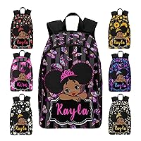Newcos Custom Girls Backpack with Name, Personalized School Bookbag Girls Elementary Butterfly Backpacks for Kids Teen Casual Daypack Children Travel Bag with Large Capacity for School College