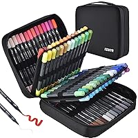 VigorFun Dual Brush Marker Pens, 36 Colored Markers, Fine Point and  Brush