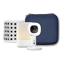Nanit Travel Light Bundle: Nanit Pro Camera with Portable Flex Stand, Sound + Light Audio Monitor & Baby Night Light, and Travel Case - Blue Oxford Edition