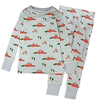HonestBaby Multipack 2-Piece Pajamas Sleepwear PJs 100% Organic Cotton for Infant Baby and Toddler Boys, Unisex