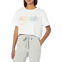 Speedo Women's T-Shirt Short Sleeve Crew Neck Vintage Crop