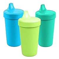 Re-Play Made in USA 10 Oz. Sippy Cups for Toddlers, Set of 3 - Reusable Spill Proof Cups for Kids, Dishwasher/Microwave Safe - Hard Spout Sippy Cups for Toddlers 3.13