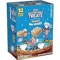 Crispy Mini Marshmallow Squares, Easter Snacks, Cereal Bars, Original with Colorful Sprinkles, 12.4oz Box (32 Bars)