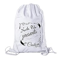 Custom Cotton Bag North Pole Presents from Santa for Kids - White CE2725Christmas S43
