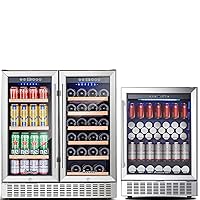 AAOBOSI 30 Inch Dual Zone Wine and Beverage Refrigerator & 24 Inch Beverage Cooler