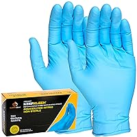 Superior Glove KeepKleen Contour Work Nitrile Gloves (100 Count) Latex Free Glove, Disposable Gloves, Powder Free, 9