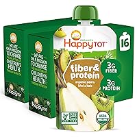 Happy Tot Happy Family Tot Organic Stage 4 Fiber & Protein, Pear Kiwi Kale, 4 Ounce (Pack of 16)