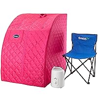 Durasage Lightweight Portable Personal Steam Sauna Spa for Relaxation at Home, 60 Minute Timer, 800 Watt Steam Generator, Chair Included