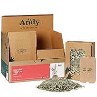 Andy 2nd Cut Timothy Hay Andy-Pak Feeder Boxes, 4 Pack of 1.5 Lb Boxes, Premium Rabbit Food Hay for Rabbits, Chinchillas, and Guinea Pigs
