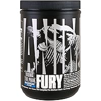 Animal Fury - Pre Workout Powder Supplement for Energy and Focus - 5g BCAA, 350mg Caffeine Nitric Oxide Without Creatine - Powerful Stimulant for Bodybuilders - Blue Raspberry - 30 Servings, 17.3 Oz