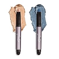 Julep Eyeshadow 101 Crème-to-Powder Eyeshadow Stick Duo, Champagne Shimmer & Sapphire Shimmer