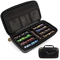 CASEMATIX Dice Box and Card Case for 9 Sets of RPG Dice, Spell Cards, Counters and Other Accessories - Hard Shell Dice Holder with Embossed Dragon Design, Carry Handle and Dice Tray Functionality