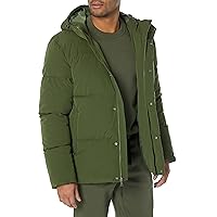Amazon Essentials Men's Recycled Polyester Mid-Length Hooded Puffer (Available in Big & Tall)
