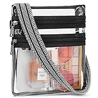 BOSTANTEN Clear Bag for Stadium Events Crossbody Bags Stadium Approved Concert Shoulder Purse with Adjustable Guitar Strap