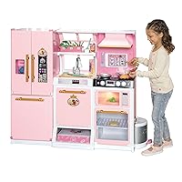 Style Collection Fresh Prep Gourmet Kitchen, Interactive Pretend Play Kitchen for Girls & Kids with Realistic Steam, Complete Meal Kit & 35+ Accessories