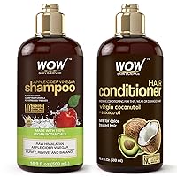 WOW Skin Science Apple Cider Vinegar Shampoo & Conditioner Set - Men and Womens Natural Shampoo & Conditioner Set for Color Treated Hair - Paraben & Sulfate Free Shampoo & Conditioner for Dry Hair