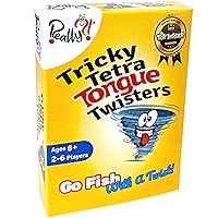 Really?! Tricky Tetra Tongue Twisters - Go Fish with A Twist, Hilarious Family Party Speech & Memory Card Game, Ages 8+