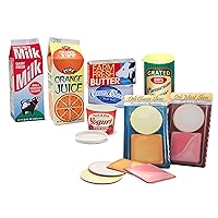 Melissa & Doug Fridge Groceries Play Food Cartons (8 pieces) Toy Groceries, Pretend Play Food, Play Kitchen Accessories For Kids Ages 3+ - FSC-Certified Materials