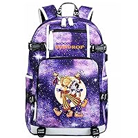 Sundrop & Moondrop Big Capacity Daypack-Wear Resistant Bookbag Graphic Travel Bag with USB Charging Port for Teen