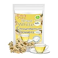 White Chrysanthemum Whole Flower Dried Premium 4.59 oz Natural Flavor