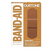 Brand Ourtone Flexible Fabric Adhesive Bandages Flexible Protection Care of Minor Cuts Scrapes QuiltAid Pad for Painful Wounds Assorted Sizes, Br45, 30 Count