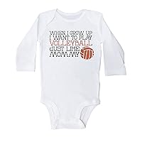 Baffle V-Ball Onesie/WHEN I GROW UP, VOLLEYBALL LIKE MOMMY/Unisex Bodysuit