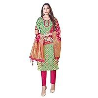 Elina fashion Indian Pakistani Women's Readymade Dress| Banarasi Art Silk Woven | Salwar Kameez Silk Dupatta Stitched Suit