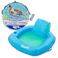 SwimWays Spring Float Premium SunSeat Pool Chairs for Swimming Pool, Inflatable Pool Floats Adult with Fast Inflation for Ages 15 & Up, Sky Blue