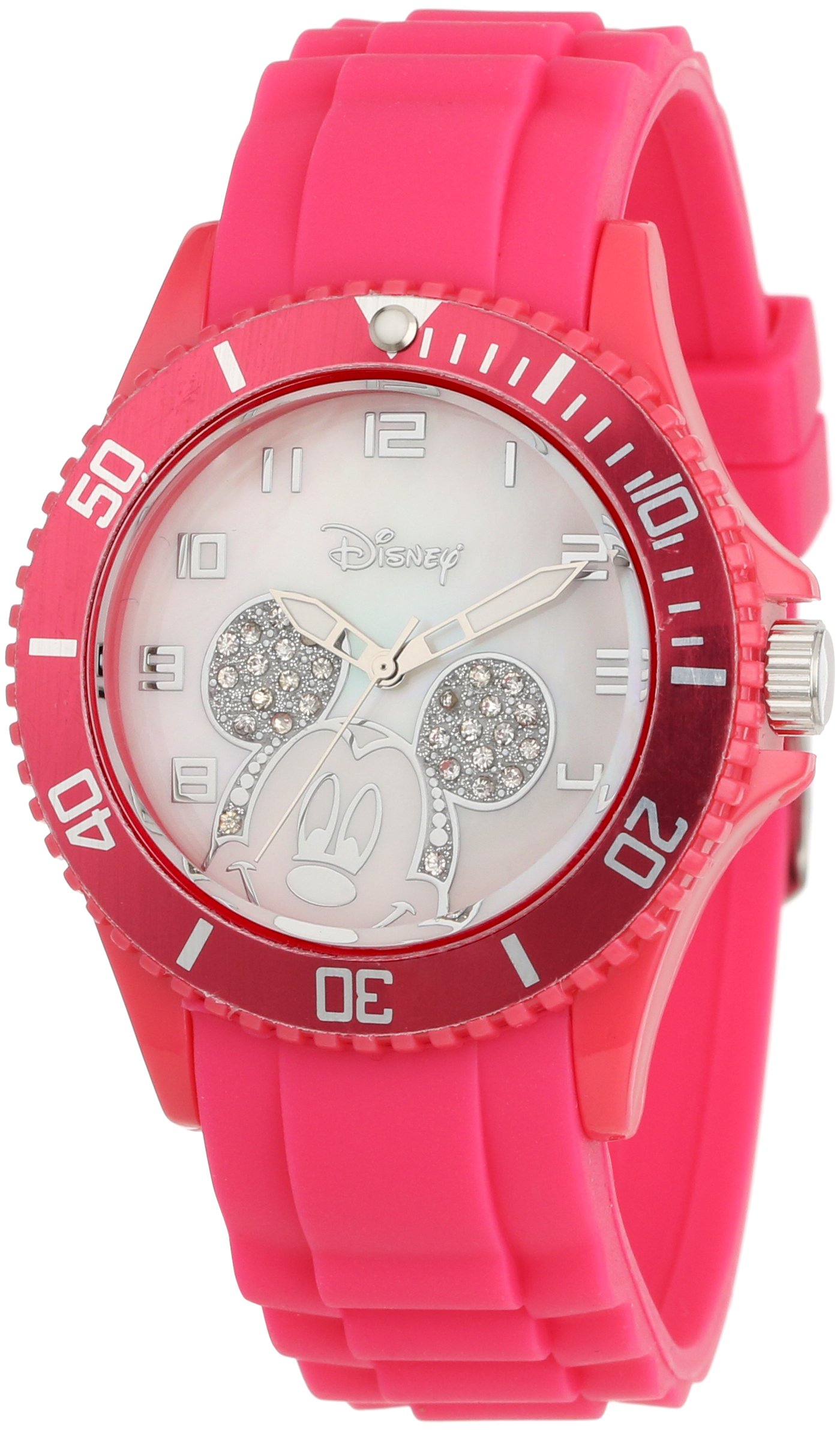 Disney Women's W000589 Mickey Mouse Pink Silicone Strap Watch