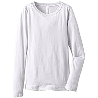 Clementine Little Girls' Everyday Long Sleeve Tee, White,X-Small (3-4)
