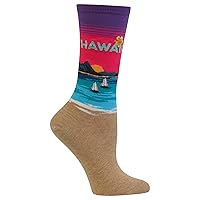 Hot Sox Women's Fun USA Travel & Cities Crew Socks-1 Pair Pack-Cool & Artistic Gifts
