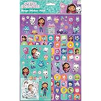 01.70.22.036 Gabby's Dollhouse Mega Pack | Three Types of Stickers (Around 150 Total) | Reusable on Non-Porous Surfaces, 35cm x 23cm