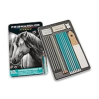 Prismacolor Premier Graphite Drawing Pencils With Erasers & Sharpeners, Adult Coloring, 18-Piece Set