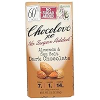 Chocolove Almond and Sea Salt Dark Chocolate Bar, 3.2 OZ