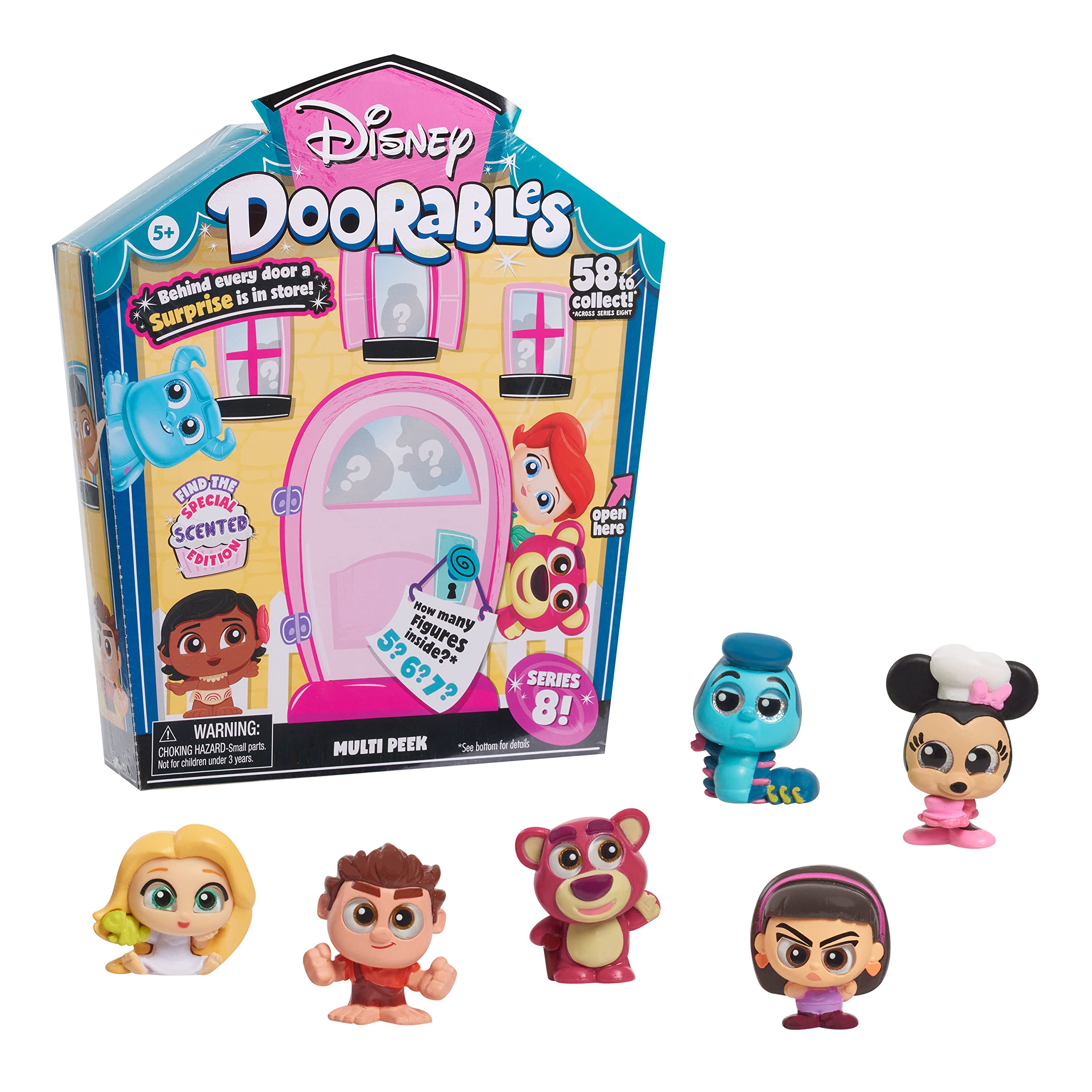 Disney Doorables Multi Peek, Series 8 Featuring Special Edition Scented Figures, Styles May Vary, Officially Licensed Kids Toys for Ages 5 Up, Gifts and Presents by Just Play
