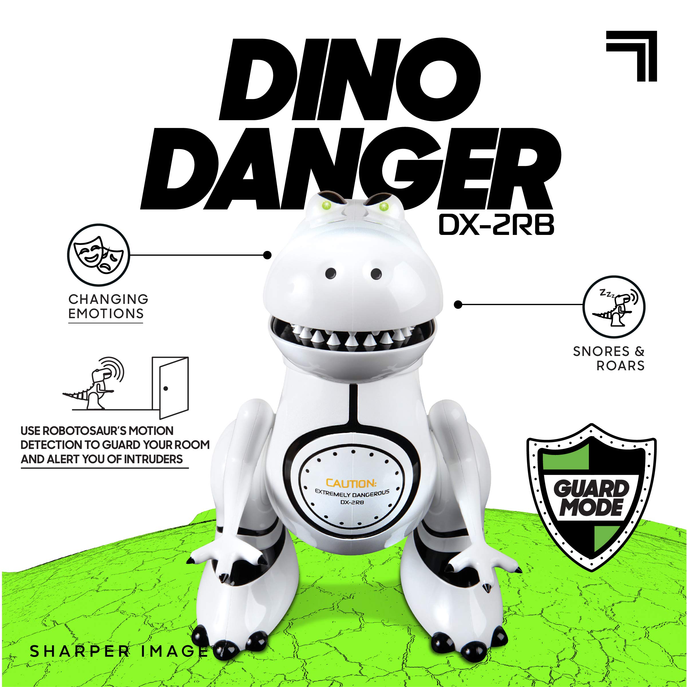 Sharper Image Interactive RC Robotosaur Dinosaur with Built-in Mood Sensors and Color-Changing LED Eyes