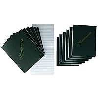 Tacticai 12-Pack Green Military Memorandum Book, 3.25” x 4.5” - 144 Pages, for Note and Memo Keeping, Top Bound Flip Open Journal, Pocket-Sized Paper Pad, NSN 7530-01-060-7511