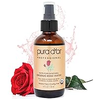 Organic Rose Water Toner (4oz / 118mL) Eau Fraiche, 100% Pure Full Skin Hydration, Control Excess Oils & Acne - Cleanses & Softens - Promotes Healthy Skin Cell - for All Skin Types
