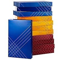 Hallmark Medium Gift Boxes with Lids (12 Shirt Boxes, 4 Each: Red, Yellow, Blue) for Christmas, Hanukkah, Valentine's Day, Birthdays, Father's Day