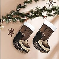 Christmas Stockings Decorations Black Hat Western Boots Lovely Christmas Stockings Bags Christmas Fireplace Decor Socks for Stairs Fireplace Hanging Xmas Home Decor