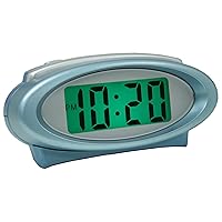 Equity by La Crosse Super Glow Backlight 30330 Digital Alarm Clock with Night Vision Technology, Blue, 4.75