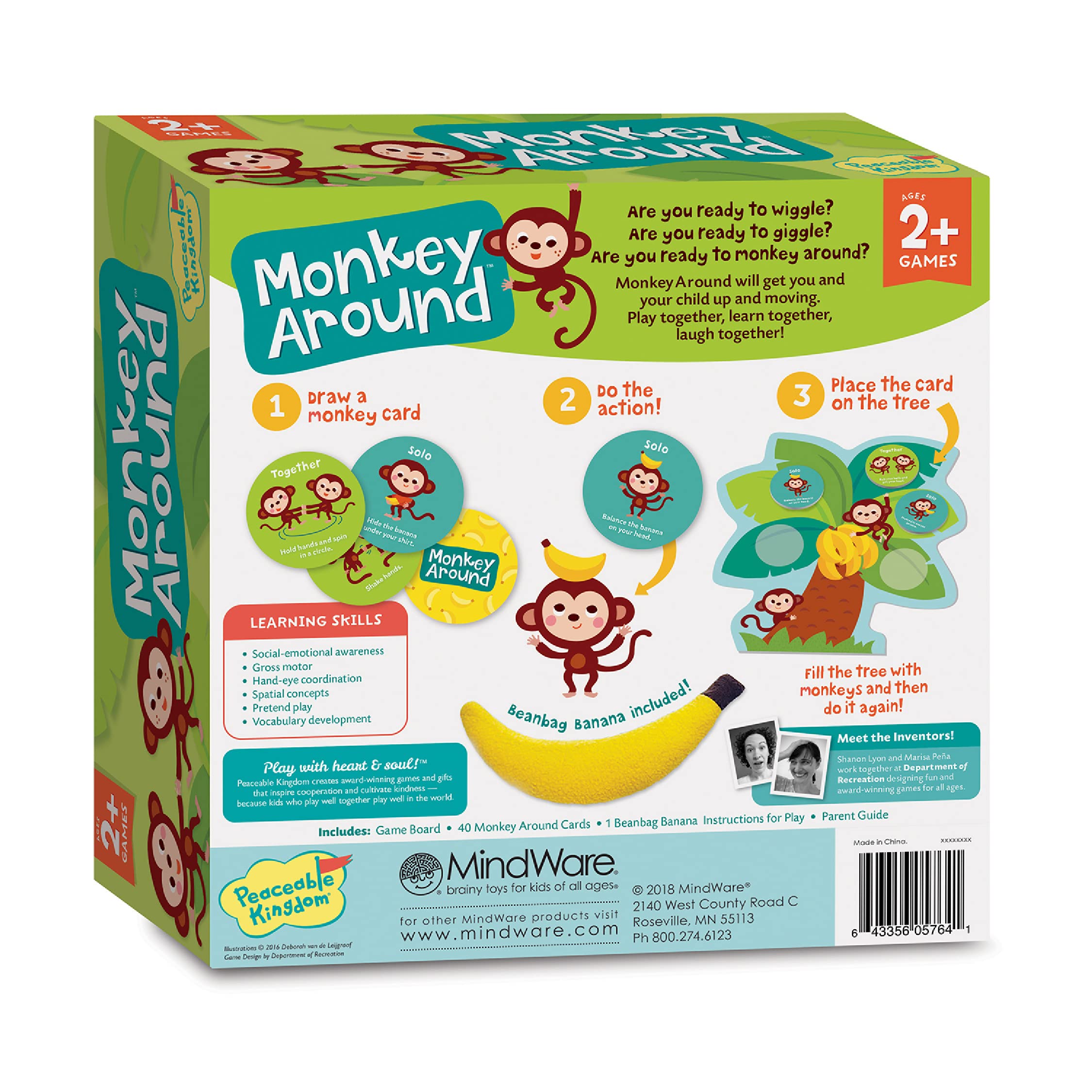 Peaceable Kingdom Monkey Around First Game for Toddlers Interactive Play with Parent Ages 2+