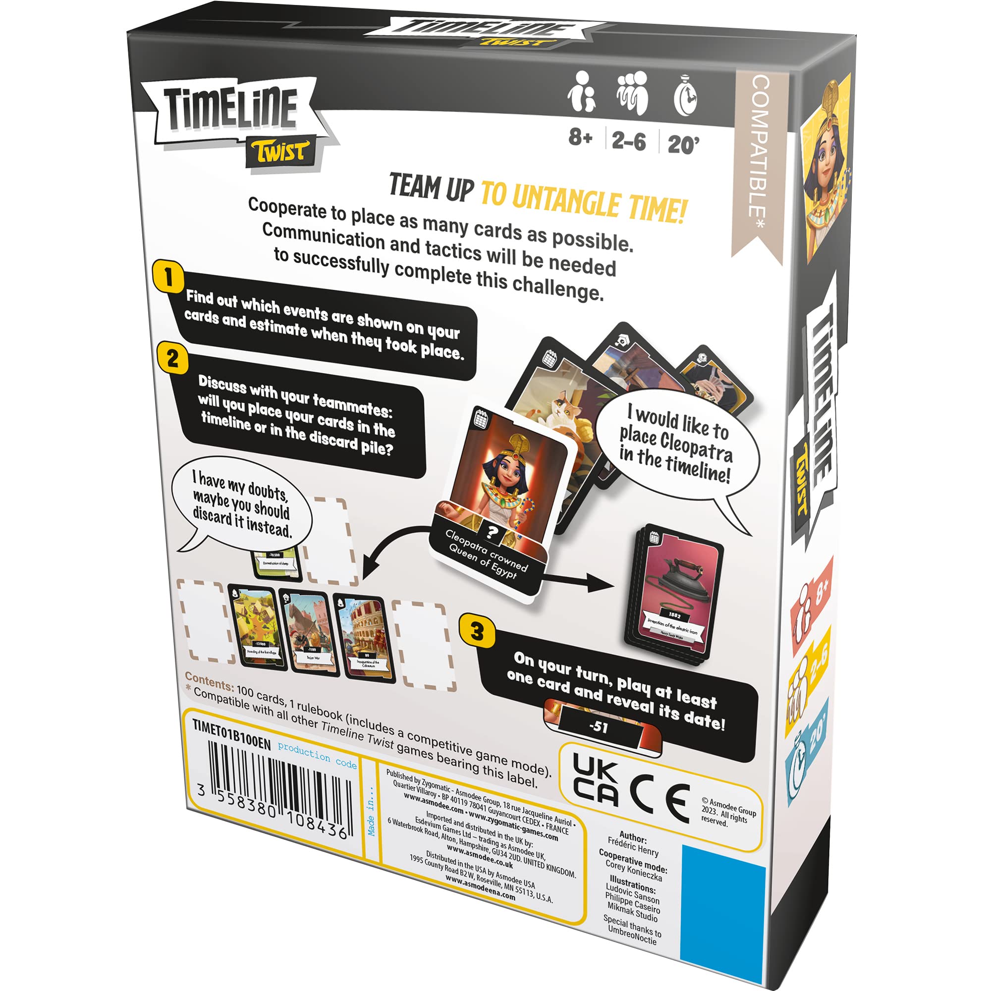 Zygomatic Timeline Twist Card Game | Trivia Game | Strategy Game | Cooperative Game| Fun Family Game for Kids and Adults | Ages 8+ | 2-6 Players | Average Playtime 20 Minutes | Made