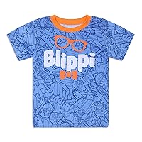 Blippi Boys’ Short Sleeve T-Shirt for Infant and Toddler – Blue/Orange