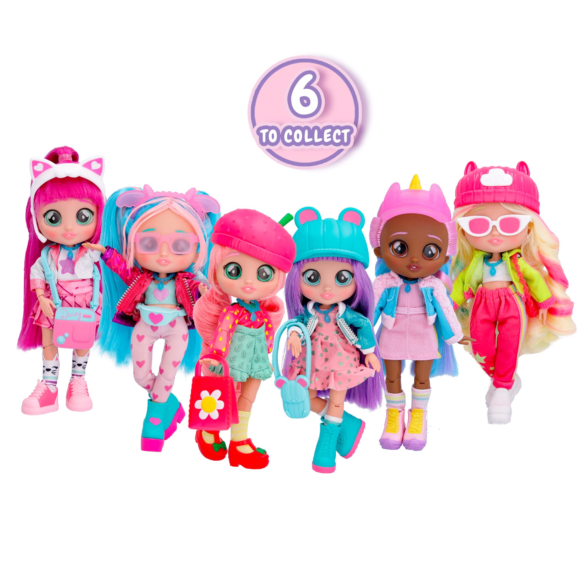 Cry Babies BFF Hannah Fashion Doll with 9+ Surprises Including Outfit and Accessories for Fashion Toy, Girls and Boys Ages 4 and Up, 7.8 Inch Doll, Multicolor