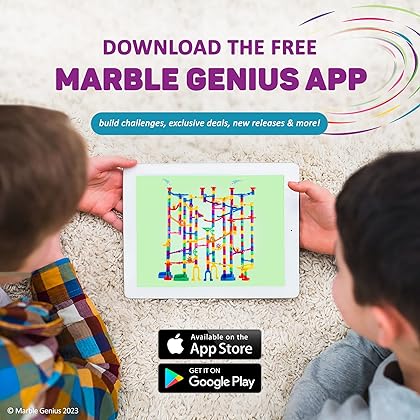 Marble Genius Tubes - Marble Run Accessory Add-On Set (30 Pieces), STEM Building & Learning Educational Construction for Ages 4 and Above, Marble Maze Game, with Instruction App Access, Original