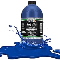 Pouring Masters Royal Blue Metallic Pearl Acrylic Ready to Pour Pouring Paint – Premium 32-Ounce Pre-Mixed Water-Based - for Canvas, Wood, Paper, Crafts, Tile, Rocks and More