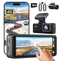 REDTIGER F8 4K Front Dash Cam with 32GB Card and in-car Rear Cam