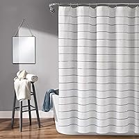 Lush Decor Ombre Stripe Yarn Dyed Cotton Shower Curtain, 72